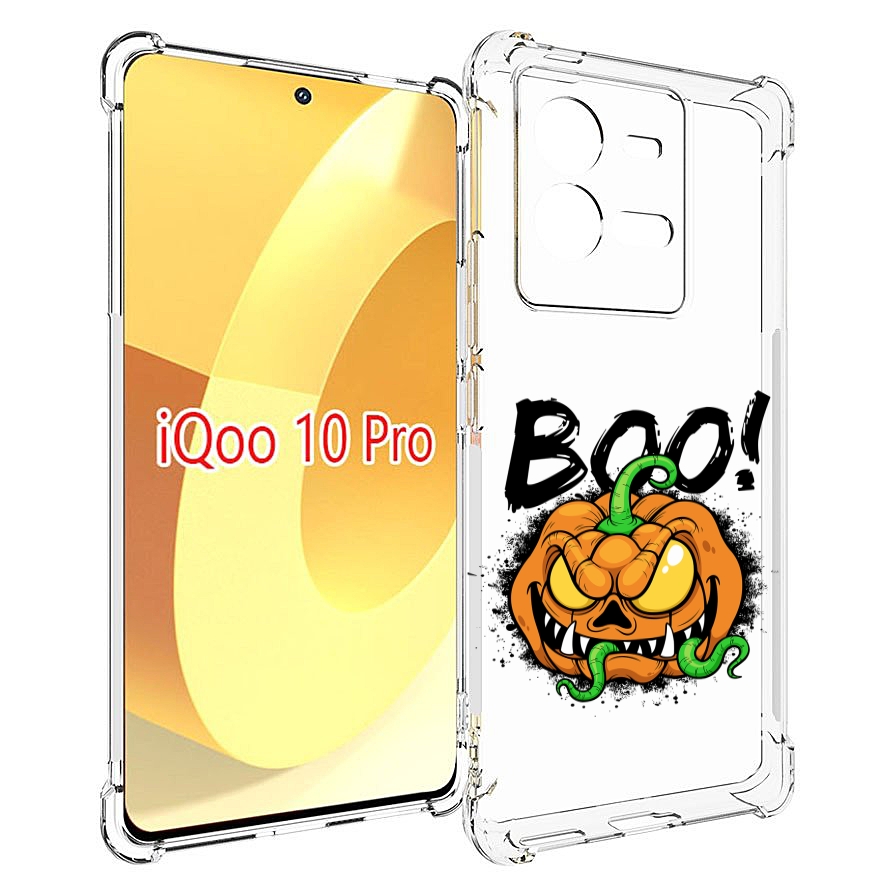 

Чехол MyPads Хэллоуин бу для Vivo iQOO 10 Pro, Прозрачный, Tocco
