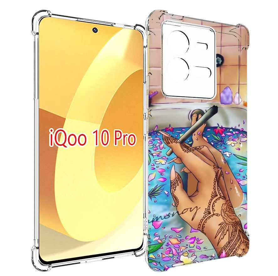 

Чехол MyPads девушка в ванне женский для Vivo iQOO 10 Pro, Прозрачный, Tocco