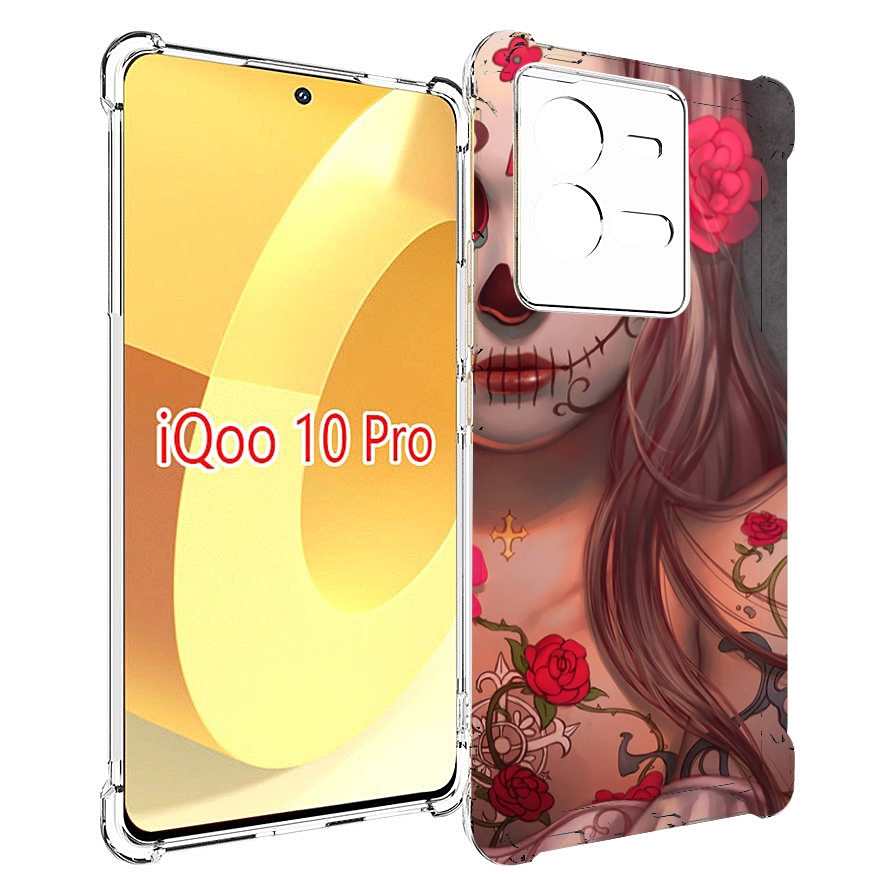 

Чехол MyPads девочка в рисунках для Vivo iQOO 10 Pro, Прозрачный, Tocco
