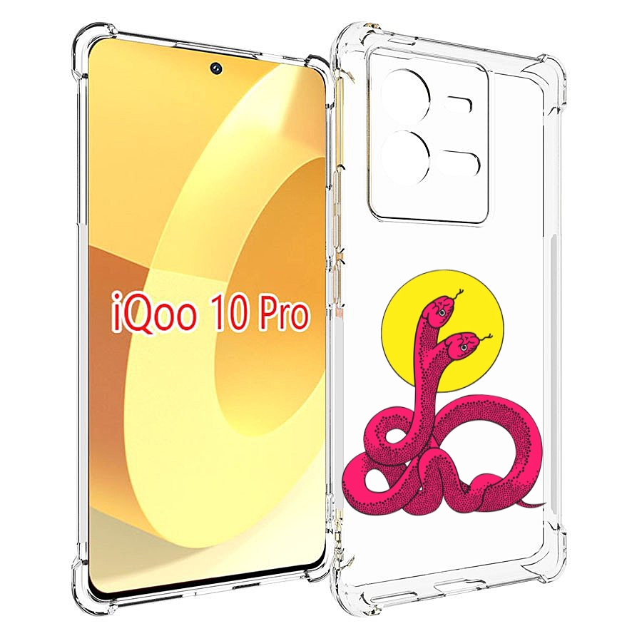 

Чехол MyPads двухголовая-змея для Vivo iQOO 10 Pro, Прозрачный, Tocco