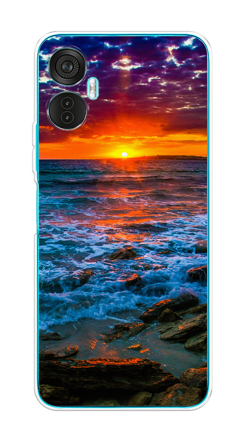 

Чехол на Itel Vision 5 Plus "Закат 1", Оранжевый;синий, 3201150-2