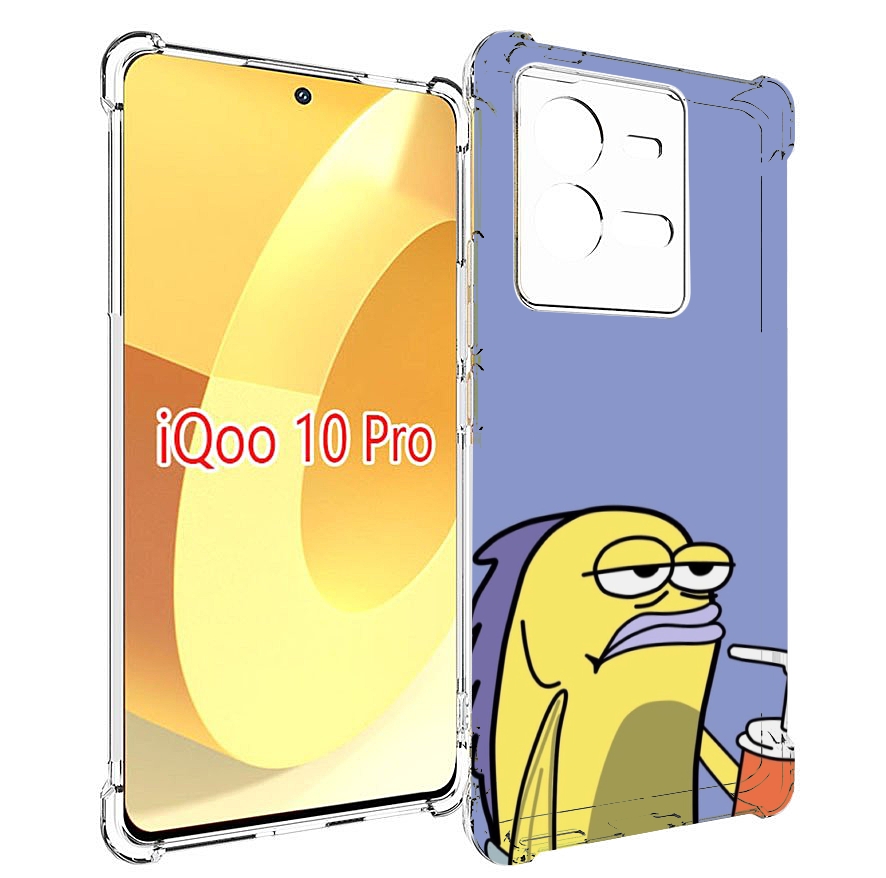 

Чехол MyPads грусная-рыба-из-спанч-боба для Vivo iQOO 10 Pro, Прозрачный, Tocco