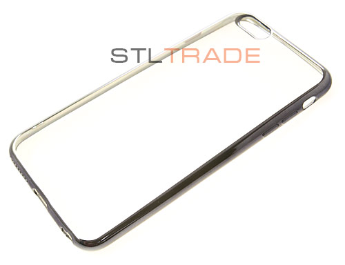 силиконовый чехол с каймой для iPhone 6+ черный
