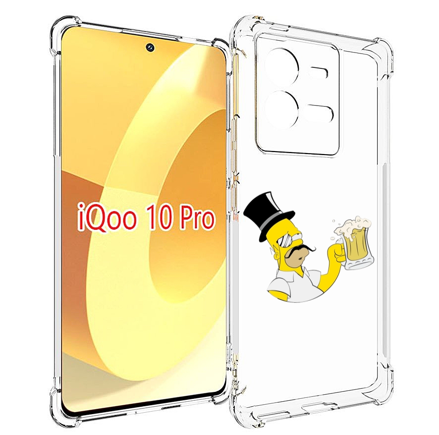 

Чехол MyPads гомер-с-напитком для Vivo iQOO 10 Pro, Прозрачный, Tocco