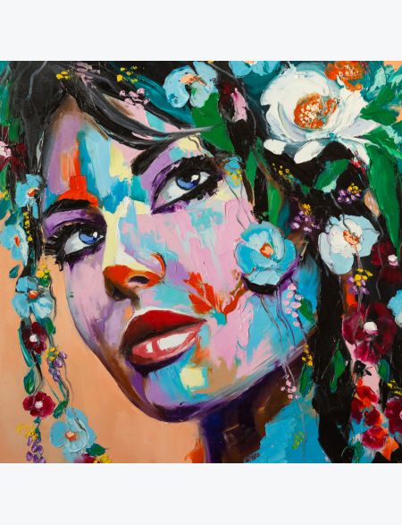 

Алмазная мозаика без подрамника Девушка в Красках, 50x50 см, 54810, РА-068