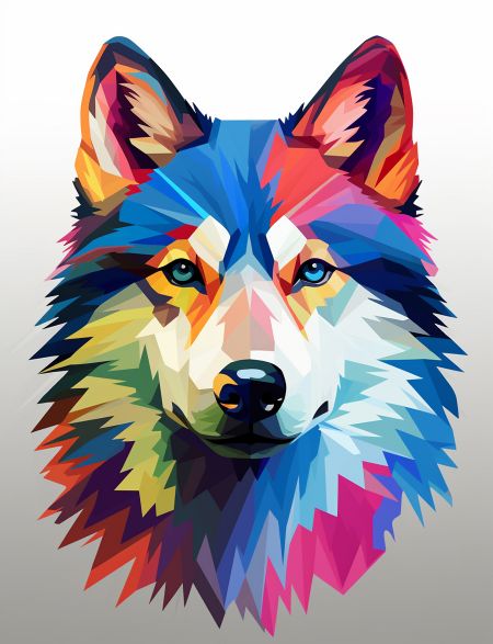 

Алмазная мозаика на подрамнике Радужный волк, 40x30 см, 65200, ПРА-384