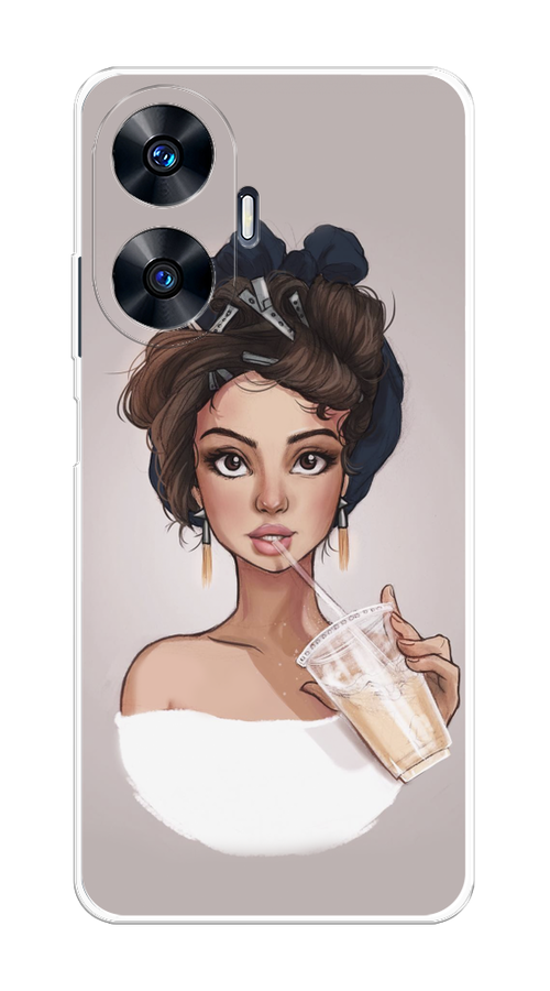 

Чехол на Realme C55 "Девушка с фраппе", Серый, 2513850-6