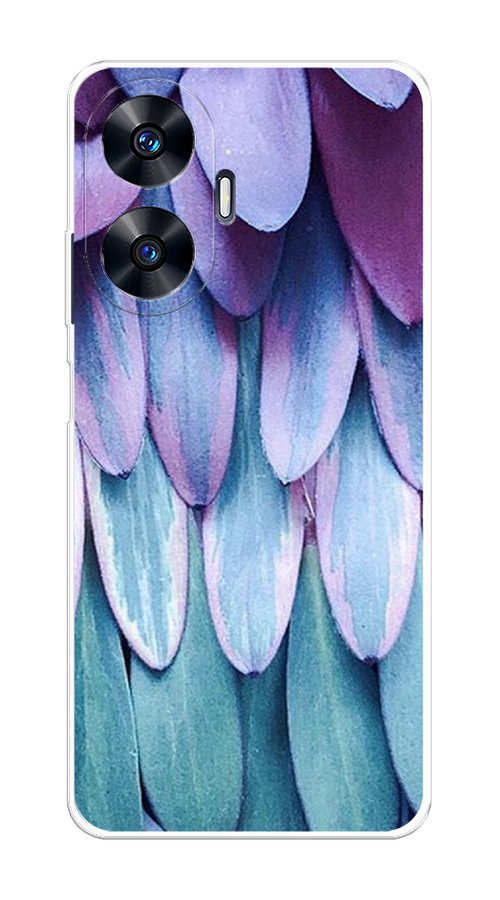 

Чехол на Realme C55 "Синее перо", Фиолетовый;голубой, 2513850-3