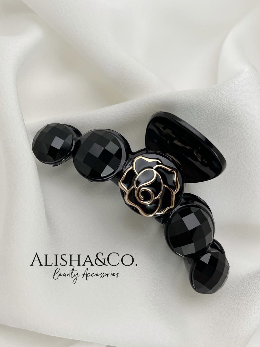 

Заколка-краб женская Alisha&Co. STO черная с золотым, 1 шт, Черный, STO