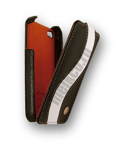 

Чехол Melkco для Apple iPhone 4S/4 - Jacka Type Special Edition - чёрный с белой полосой