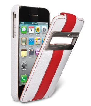 

Чехол Melkco для Apple iPhone 4/4S Jacka ID Type Lim.Ed. белый с красной полосой