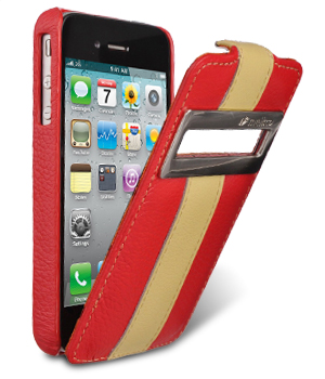 

Чехол Melkco для Apple iPhone 4/4S Jacka ID Type Lim.Ed. красный с желтой полосой