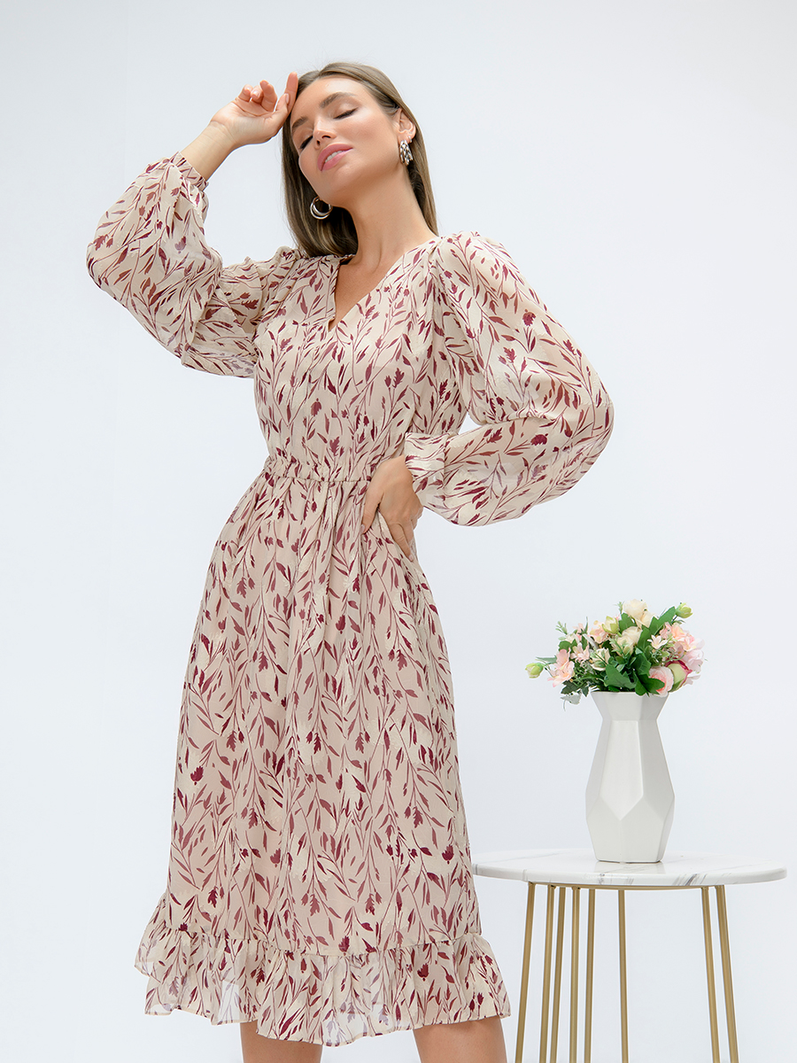 

Платье женское 1001dress 102788 бежевое 44 RU, Бежевый, 102788