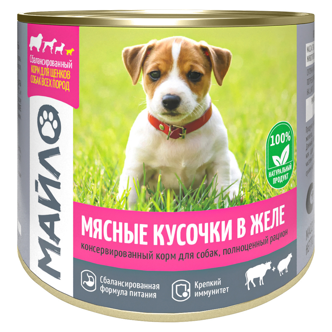 

Консервы для собак Майло Мясные кусочки в желе, 525 г, 1 шт