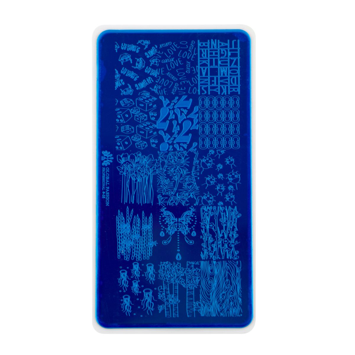 Пластина диск для стемпинга Global Fashion №35 Растения, медузы, божья коровка, надписи атлас определитель декоративные растения якутии