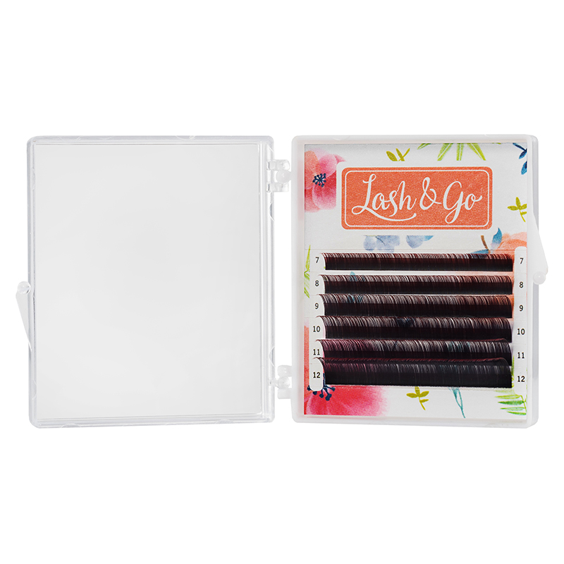 

Ресницы Lash&Go Ombre красный мини D 0,07 8-13 мм 6 линий
