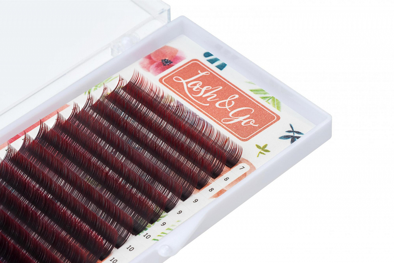 

Ресницы Lash&Go Ombre красный 0,07 C 7-14 мм 16 линий