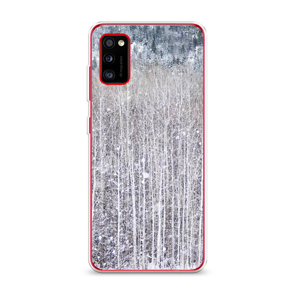 

Чехол на Samsung Galaxy A41 "Снежный лес", Бежевый;серый;белый, 2100450-5