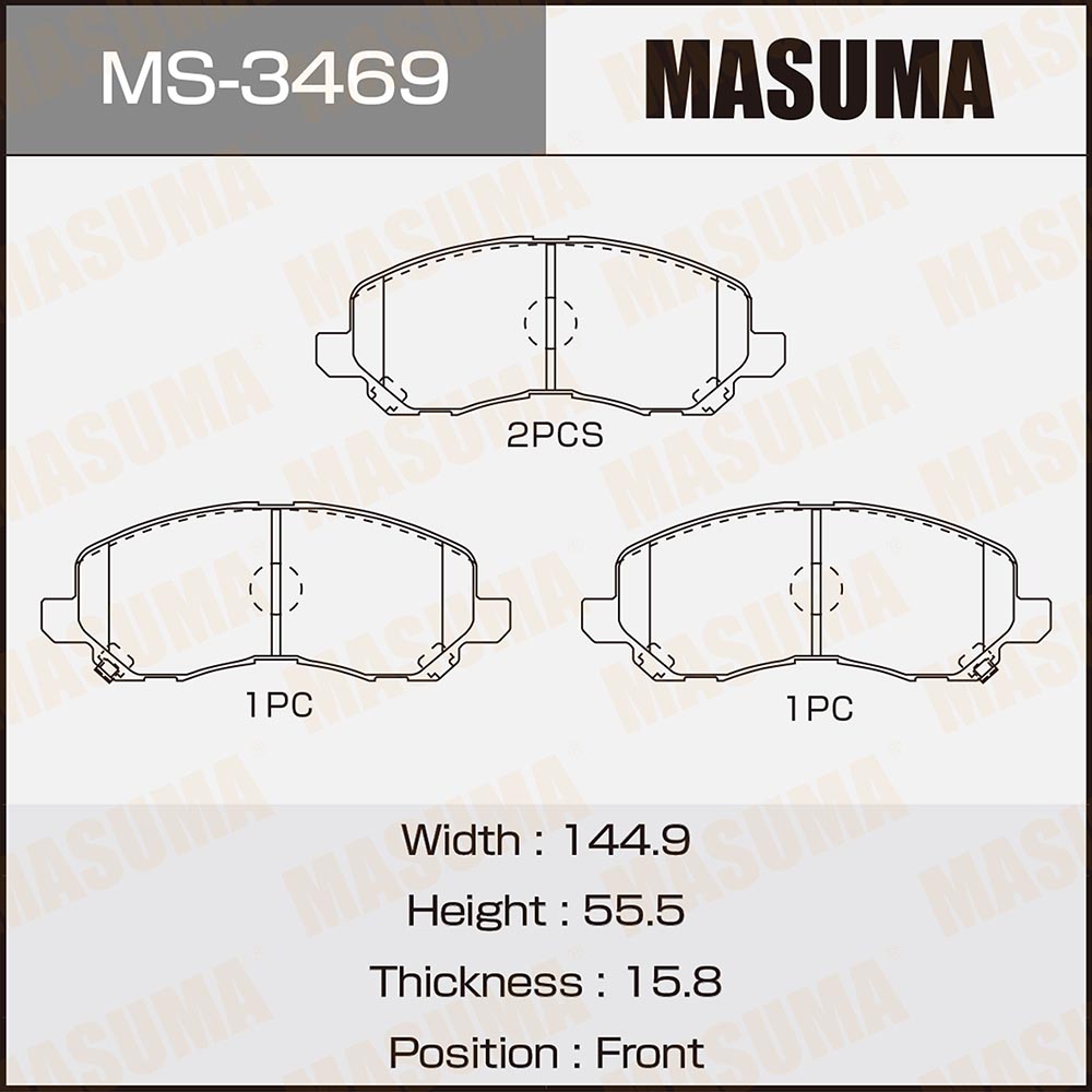 

Колодки тормозные MITSUBISHI 03- передн. MASUMA MS-3469