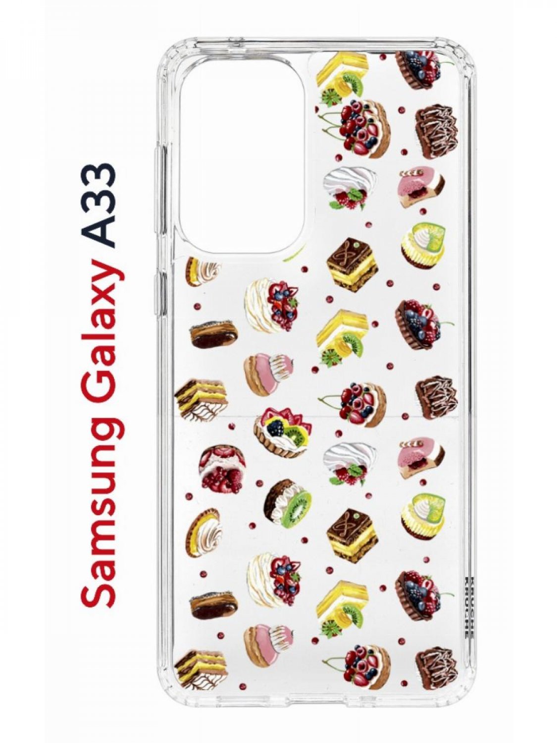 Чехол на Samsung A33 с принтом Kruche Print Cake, противоударный бампер, с защитой камеры