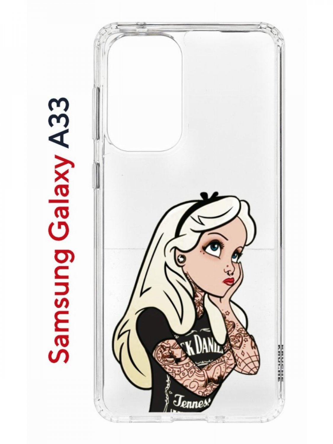

Чехол на Samsung A33 Kruche Print Tattoo Girl, противоударный бампер, с защитой камеры, Прозрачный;черный;белый;бежевый, Самсунг Галакси А33