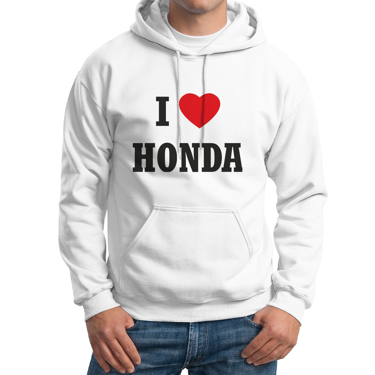 

Худи унисекс CoolPodarok Авто I love Honda белое 46 RU, Белый, M0111453