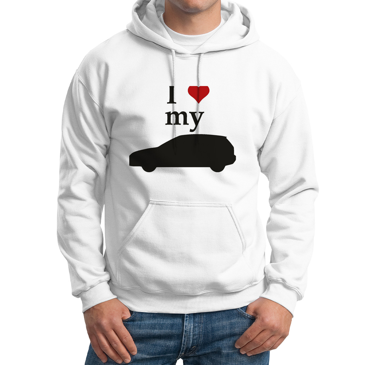 

Худи унисекс CoolPodarok Авто I love my car белое 46 RU, Белый, M0111443