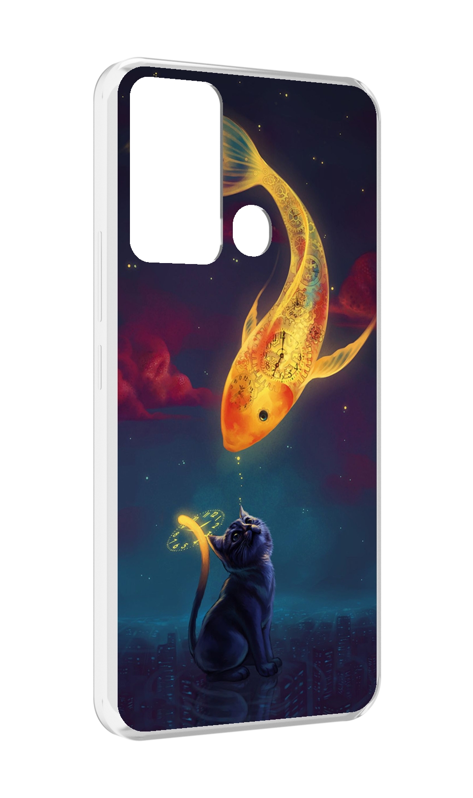 

Чехол MyPads золотая-рыбка-часовая для Infinix Hot 12i, Прозрачный, Tocco