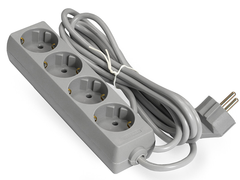 фото Удлинитель exegate ece-4-5g 4 sockets с заземлением 5m grey ex285817rus