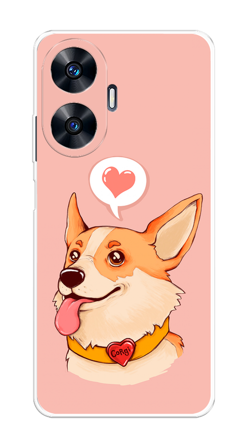 

Чехол на Realme C55 "Корги язык", Розовый;коричневый, 2513850-1