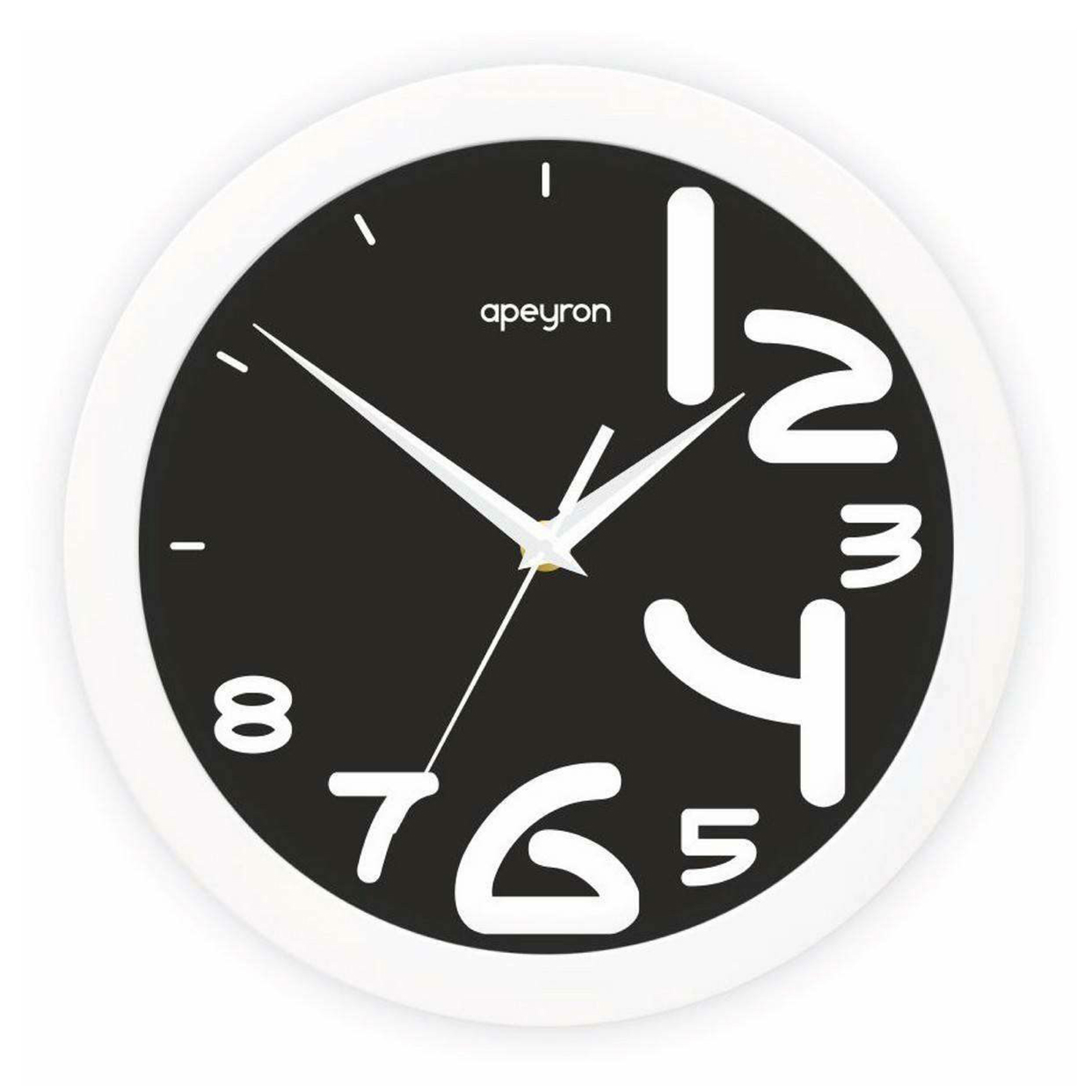 фото Часы настенные apeyron 29 см черно-белые