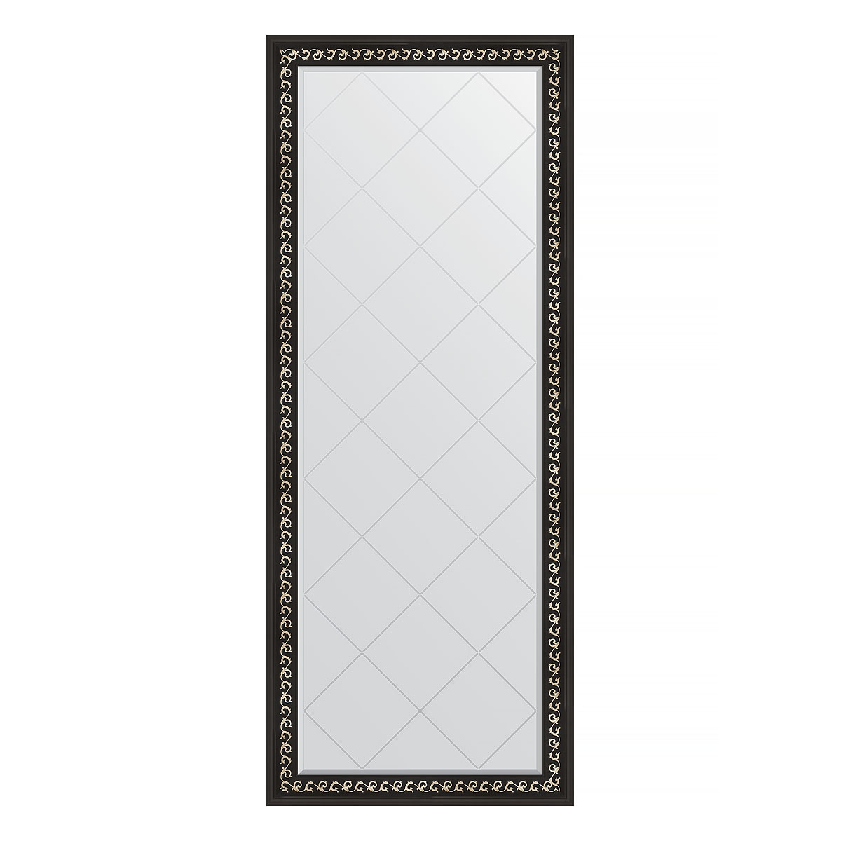 Зеркало с гравировкой в раме 80x200см Evoform BY 6308 черный ардеко