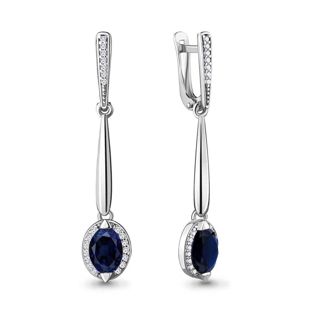 

Серьги из серебра с фианитом Aquamarine 43880Б_925_р, 43880Б_925_р