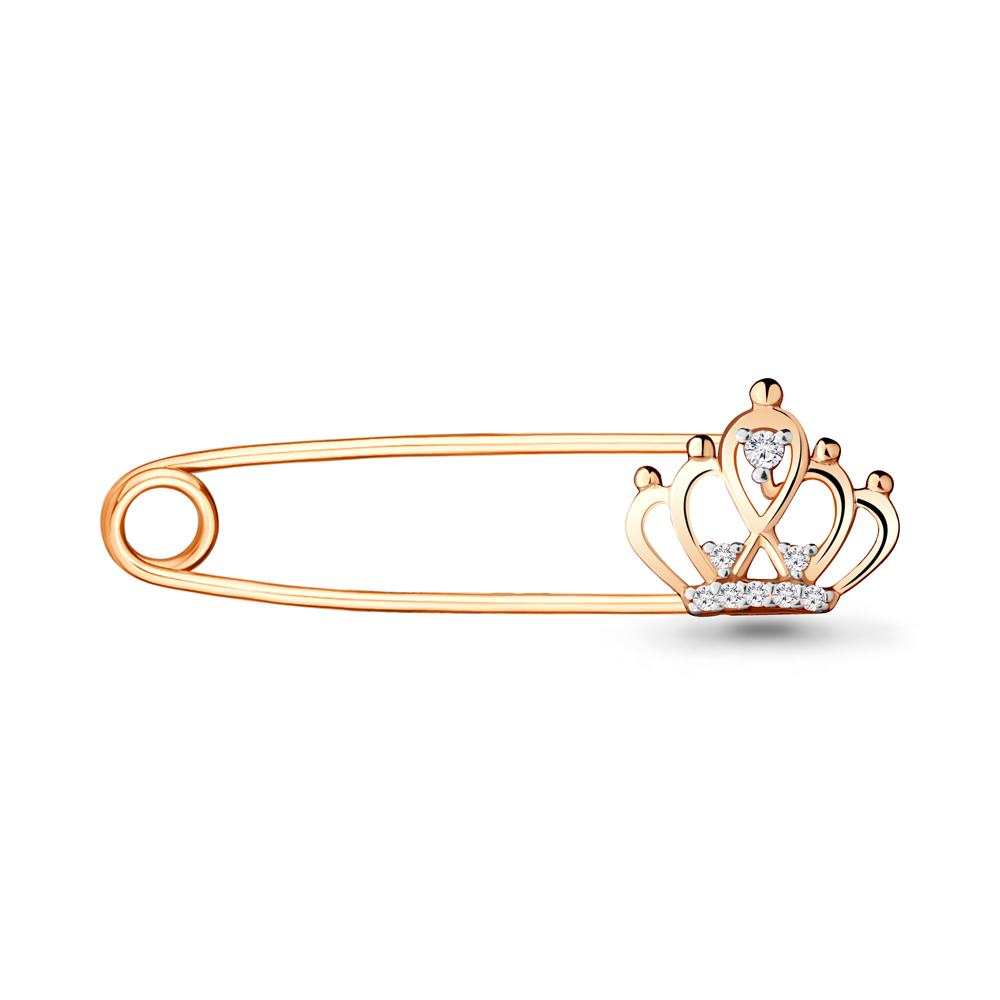 

Брошь из красного золота с фианитом Aquamarine Aquamarine 72688А_585_кз, 72688А_585_кз
