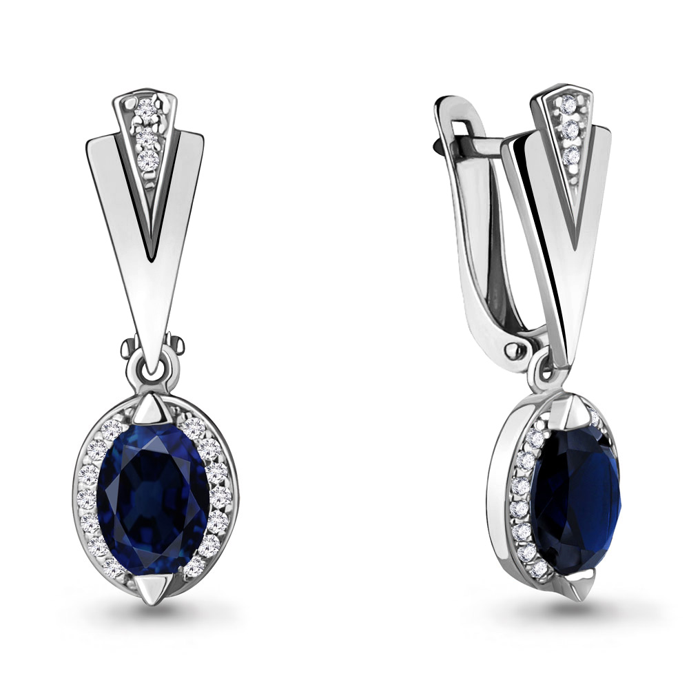 

Серьги из серебра с фианитом Aquamarine 43879Б_925_р, 43879Б_925_р