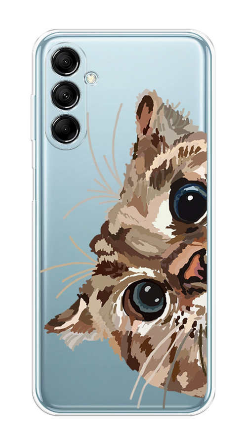

Чехол на Samsung Galaxy M14 5G "Любопытный кот", Коричневый;синий;черный, 2108150-1
