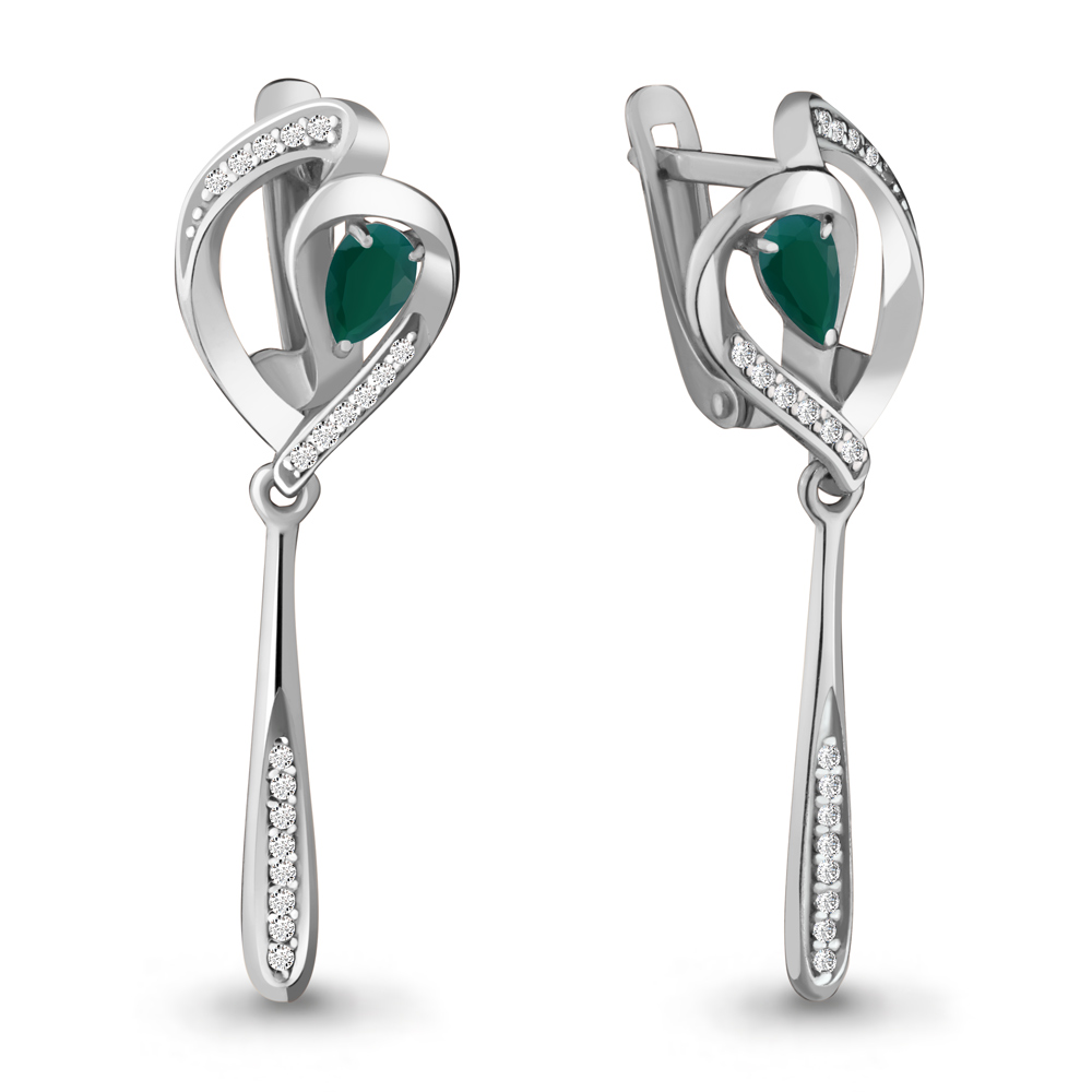 

Серьги из серебра с агатом Aquamarine 4387409А_925_р, 4387409А_925_р