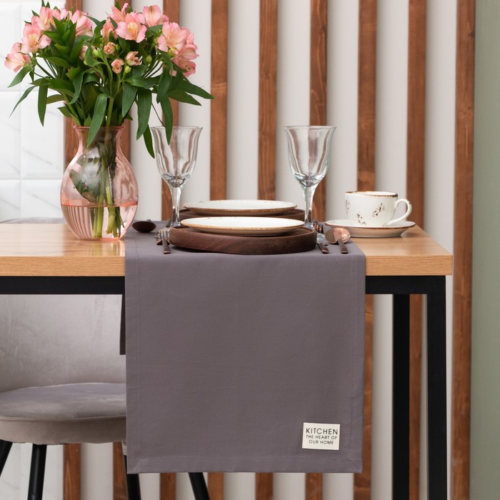 

Дорожка на стол Этель Kitchen 40х150 см, цв. серый, 100% хл, саржа 220 г/м2