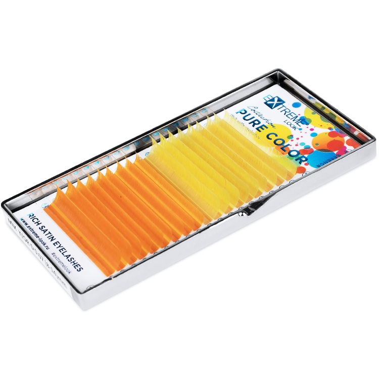 

Ресницы Extreme Look yellow+orange C+D 0,07 (8-14), Разноцветный