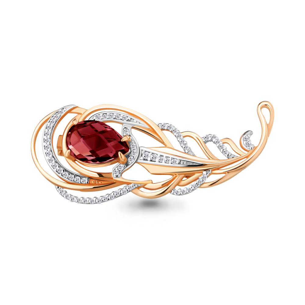 

Брошь из серебра с гранатом Aquamarine Aquamarine 7261303А_925_з, 7261303А_925_з