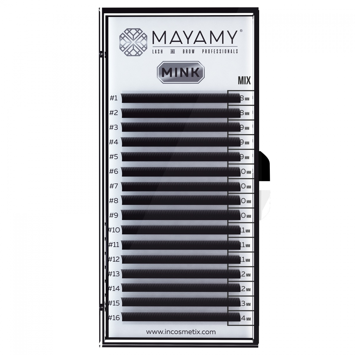 Ресницы Innovator Cosmetics Mayamy mink 16 линий CC 0,07