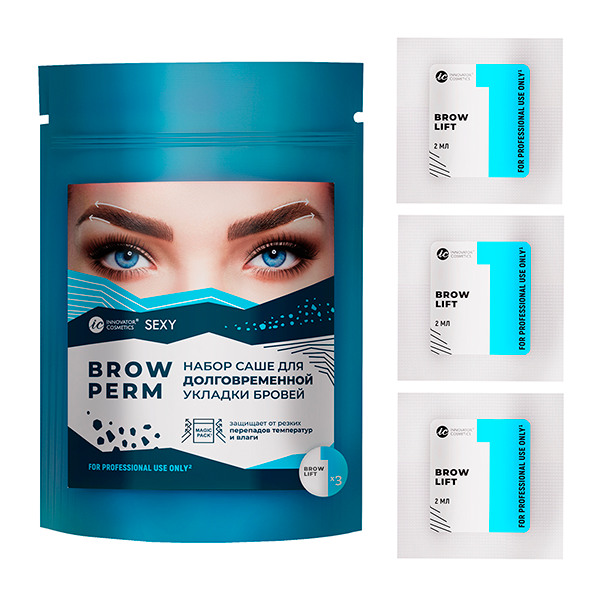 фото Набор саше с составом #1 brow lift для долговременной укладки бровей sexy brow perm innovator cosmetics