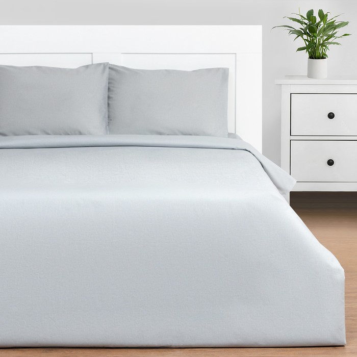 

Комплект постельного белья Этель Silver garden семейный, поплин, серебристый, Постельное бельё Этель Дуэт Silver garden 143х215-2 шт, 220х240, 50х70-2 шт, 100% хлопок, поплин125г/м2