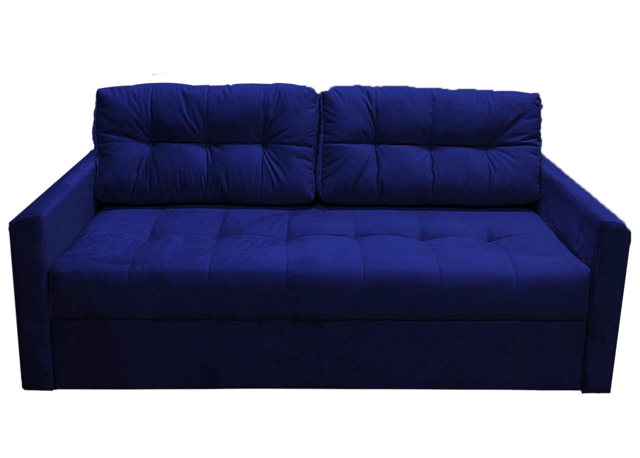 

Диван-кровать Рим 220х100х78 (200х150) синий микровелюр, еврокнижка, Рим
