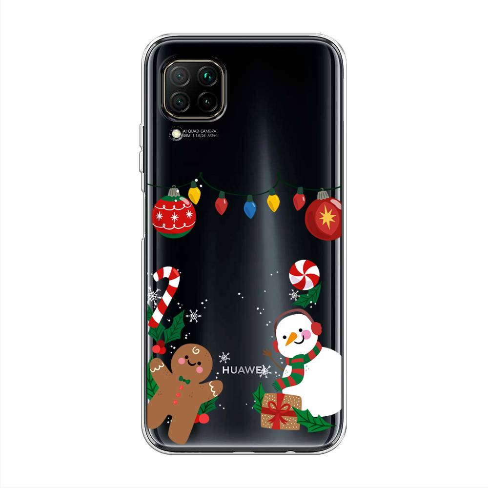 

Чехол на Huawei Nova 7i "Новогоднее настроение", Коричневый;красный;зеленый, 611850-5