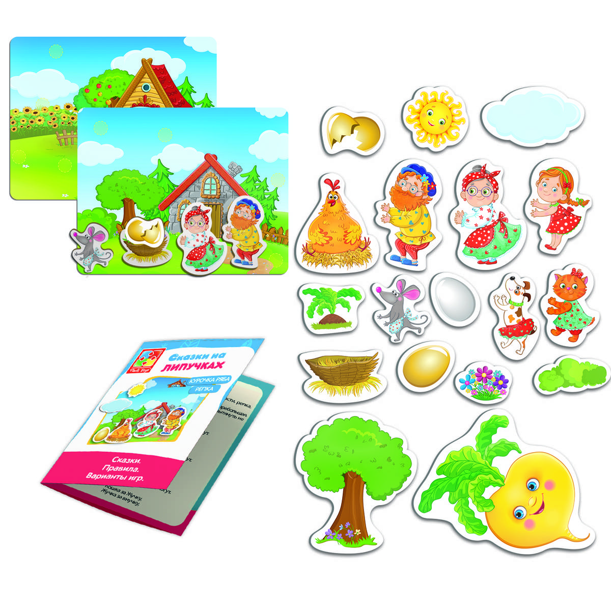 

Сказки на липучках Vladi Toys Репка, Курочка Ряба
