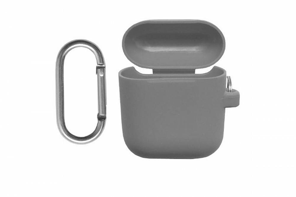 

Чехол Protective Case для AirPods силиконовый с карабином (серый), 455117