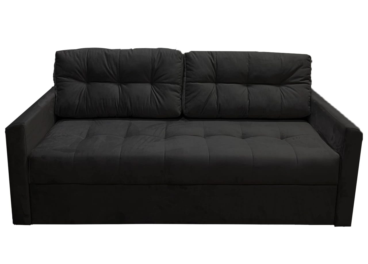 

Диван-кровать Рим 220х100х78 (200х140) черный микровелюр, еврокнижка, Рим