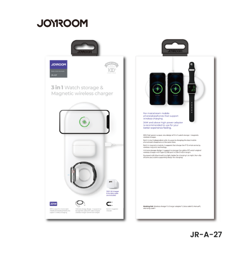 Беспроводное зарядное устройство Joyroom JR-A27 3in1 для смартфона/Watch/AirPods 20W/2A (б