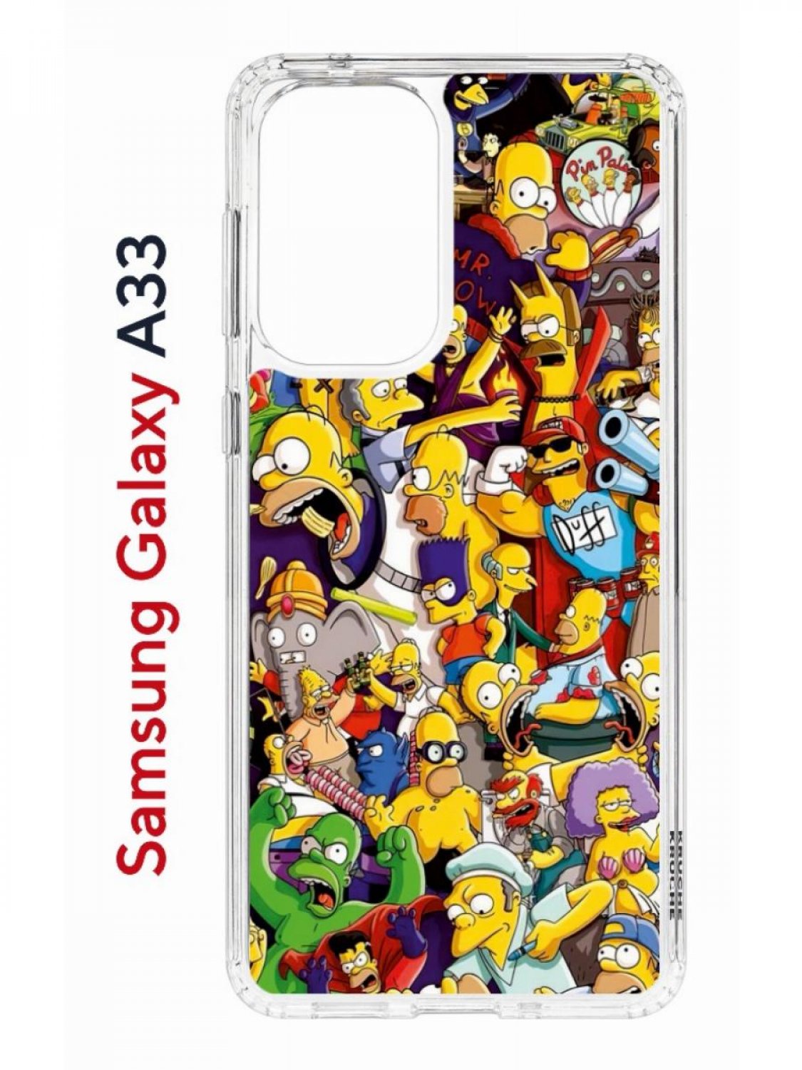 Чехол на Samsung A33 Kruche Print Симпсоны, противоударный бампер, с защитой камеры